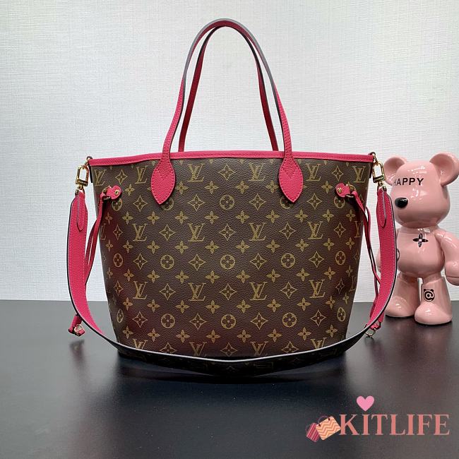 Kitlife Louis Vuitton Neverfull Bandoulière Inside Out MM Bag Pink M12707 31x28x14cm - 1