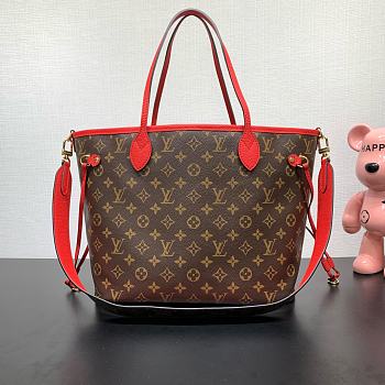 Kitlife Louis Vuitton Neverfull Bandoulière Inside Out MM Bag Red M12708 31x28x14cm