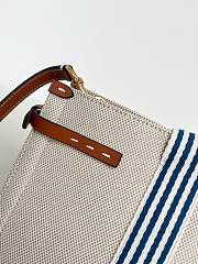 Kitlife Valentino Garavani Antibes Canvas Bag In Natural & Blue 41x33x20cm - 6