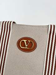 Kitlife Valentino Garavani Antibes Canvas Bag In Natural & Brown 41x33x20cm - 2