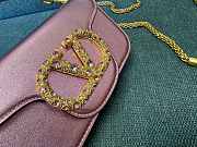 Kitlife Valentino Garavani Loco Shoulder Bag Pink With Colored Diamond Buckle 27x13x6cm - 4