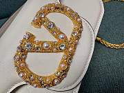 Kitlife Valentino Garavani Loco Shoulder Bag White With Colored Diamond Buckle 27x13x6cm - 2