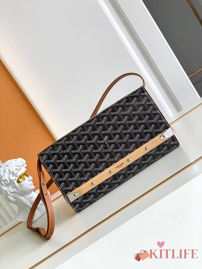Kitlife Goyard Monte-Carlo Small Clutch Black & Brown 14.5x4x25cm - 1