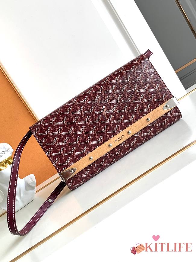Kitlife Goyard Monte-Carlo Small Clutch Burgundy 14.5x4x25cm - 1