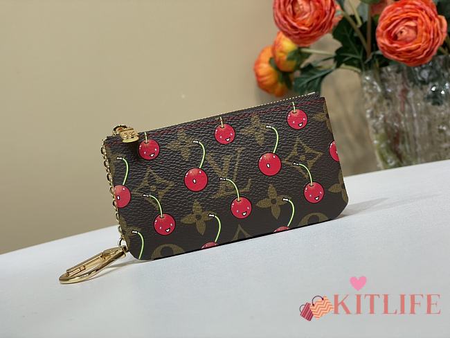 Kitlife Louis Vuitton Brown Monogram Cherry Key Pouch M95042 12x7x1.5cm - 1