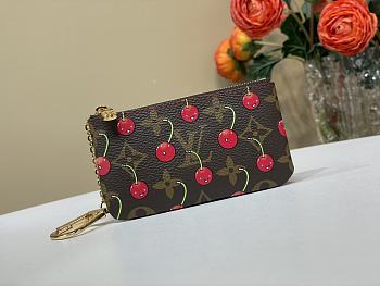 Kitlife Louis Vuitton Brown Monogram Cherry Key Pouch M95042 12x7x1.5cm