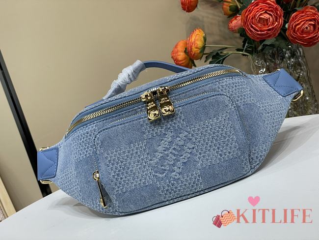Kitlife Louis Vuitton Rush Bumbag Blue Denim Damier N00205 30x15x8cm - 1