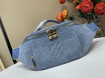 Kitlife Louis Vuitton Rush Bumbag Blue Denim Damier N00205 30x15x8cm