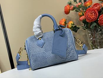 Kitlife Louis Vuitton Speedy 18 Bandoulière Bag Blue Denim Damier N00208 12x10x18cm
