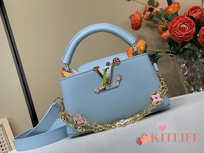 Kitlife Louis Vuitton x TM Capucines East-West Mini Bag Olympe Blue M13707 22x12x8cm - 1