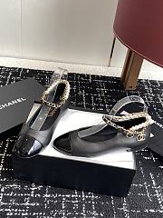 Kitlife Chanel Mary Janes Black Lambskin, Black Patent Calfskin, Imitation Pearls & Metal Shoes - 6