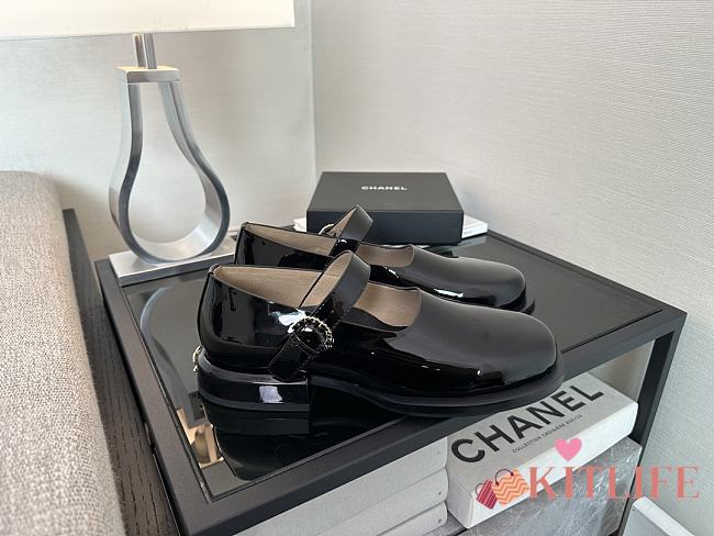 Kitlife Chanel Mary Janes Black Patent Leather Shoes - 1