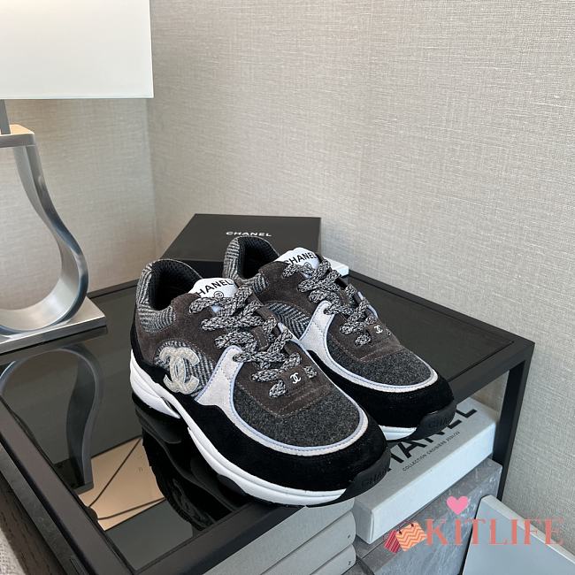 Kitlife Chanel 25P Top-tier Sport Tweed Sneakers Black & Grey - 1