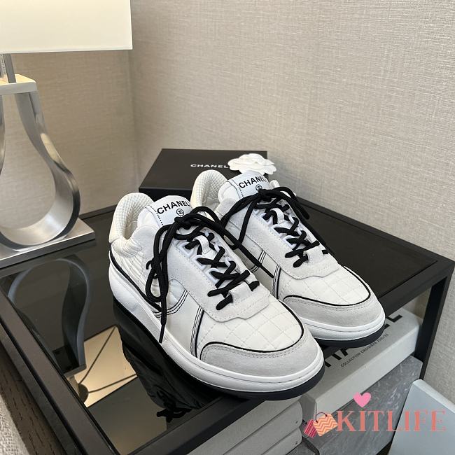 Kitlife Chanel 25 Wool Skateboard Sneakers White - 1