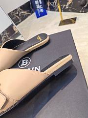 Kitlife Balmain Square-toe Slippers Beige Leather - 5
