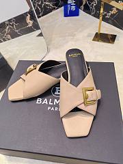 Kitlife Balmain Square-toe Slippers Beige Leather - 3
