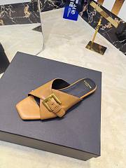 Kitlife Balmain Square-toe Slippers Brown Leather - 6