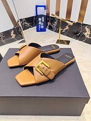 Kitlife Balmain Square-toe Slippers Brown Leather - 2