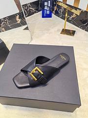 Kitlife Balmain Square-toe Slippers Black Leather - 2