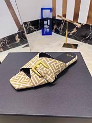 Kitlife Balmain Square-toe Slippers Beige & Brown - 6