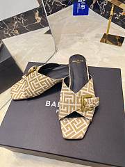 Kitlife Balmain Square-toe Slippers Beige & Brown - 5