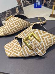 Kitlife Balmain Square-toe Slippers Beige & Brown - 4