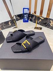 Kitlife Balmain Square-toe Slippers Black - 6