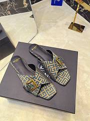 Kitlife Balmain Square-toe Slippers Beige & Black - 1
