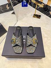 Kitlife Balmain Square-toe Slippers Beige & Black - 2