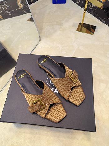 Kitlife Balmain Square-toe Slippers Brown