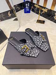 Kitlife Balmain Square-toe Slippers White & Black - 1