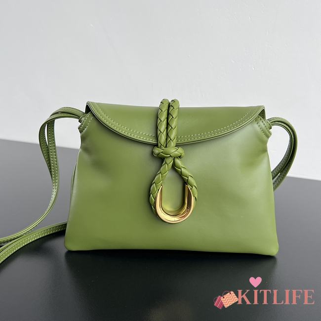Kitlife Bottega Veneta Baby Liberta Bag Green 24x15.5x5cm - 1
