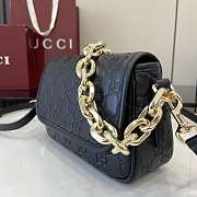 Kitlife Gucci GG Emblem Small Shoulder Bag In Black GG Leather 847448 20.5x13x7cm - 5