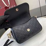 Kitlife Gucci GG Emblem Small Shoulder Bag In Black GG Leather 847448 20.5x13x7cm - 3
