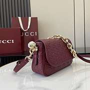 Kitlife Gucci GG Emblem Shoulder Bag In Red GG Leather 847448 20.5x13x7cm - 3