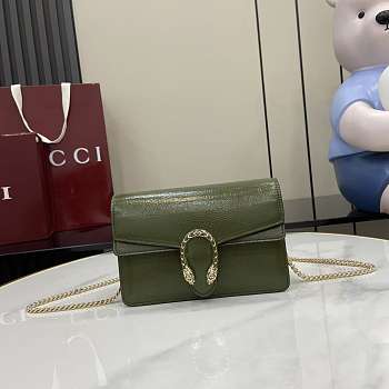 Kitlife Gucci Dionysus Mini Shoulder Bag In Forest Green Leather 837370 17.5x11x6.5cm