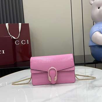 Kitlife Gucci Dionysus Mini Shoulder Bag In Pink Leather 837370 17.5x11x6.5cm