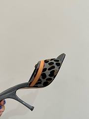 Kitlife Louis Vuitton 6AM Leopard Print Mules in Grey   - 3