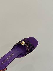 Kitlife Louis Vuitton 6AM Leopard Print Mules in Purple  - 5