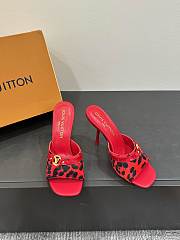 Kitlife Louis Vuitton 6AM Leopard Print Mules in Red - 1
