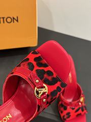 Kitlife Louis Vuitton 6AM Leopard Print Mules in Red - 4