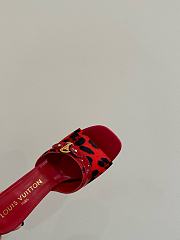 Kitlife Louis Vuitton 6AM Leopard Print Mules in Red - 2