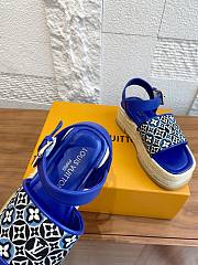 Kitlife Louis Vuitton Maya Platform Espadrille Sandals Dark Blue - 5