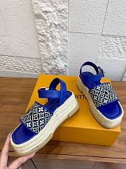 Kitlife Louis Vuitton Maya Platform Espadrille Sandals Dark Blue - 3