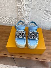 Kitlife Louis Vuitton Maya Platform Espadrille Sandals Light Blue - 1
