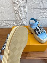 Kitlife Louis Vuitton Maya Platform Espadrille Sandals Light Blue - 6