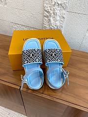 Kitlife Louis Vuitton Maya Platform Espadrille Sandals Light Blue - 4