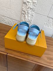 Kitlife Louis Vuitton Maya Platform Espadrille Sandals Light Blue - 2