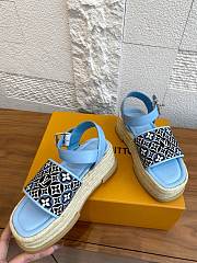 Kitlife Louis Vuitton Maya Platform Espadrille Sandals Light Blue - 3