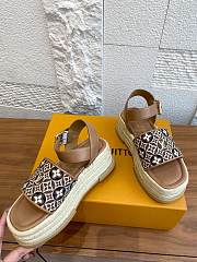 Kitlife Louis Vuitton Maya Platform Espadrille Sandals Brown - 2